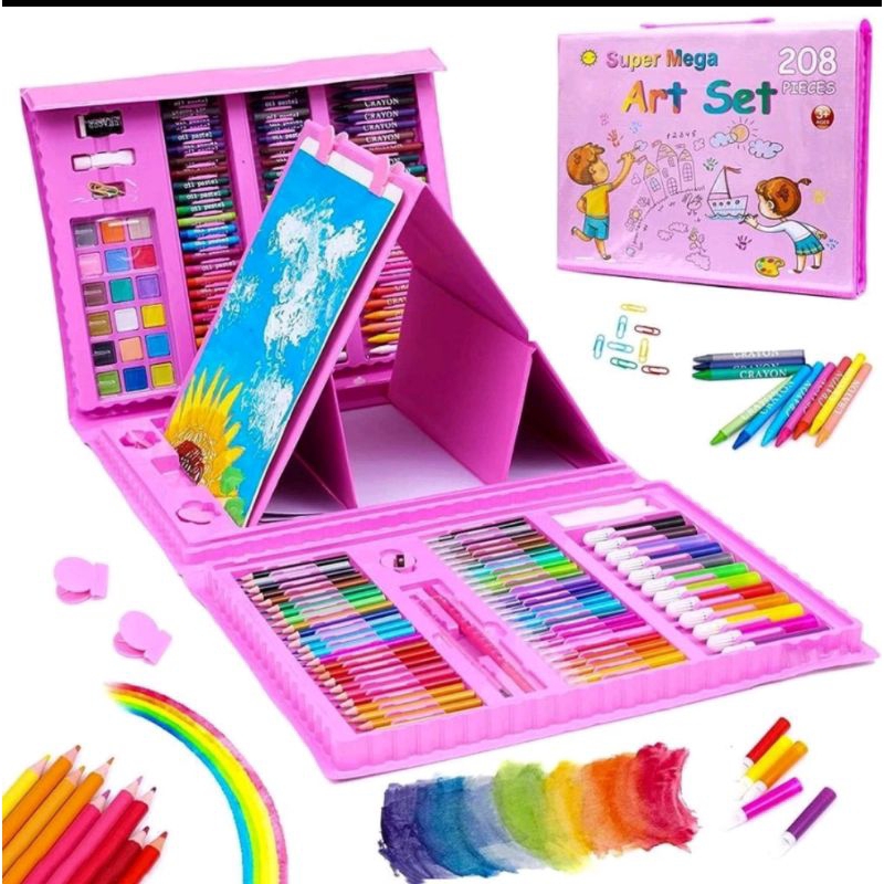 

KOMPLIT! CRAYON SET 208 PCS / ALAT MENGGAMBAR MEWARNAI ANAK / ALAT LUKIS