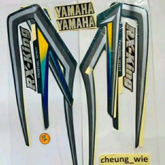 lis body/ striping /stiker + Emblem Tangki yamaha RX King new 2001 hijau botol kw super