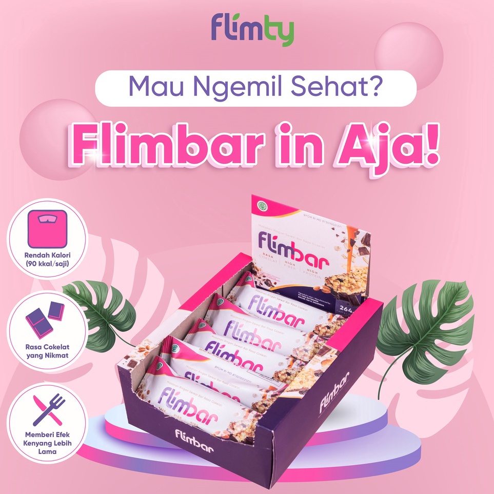 

Garansi Terbaik Flimbar Snack Sehat by Flimty 1 Box isi 12 Bar Coklat