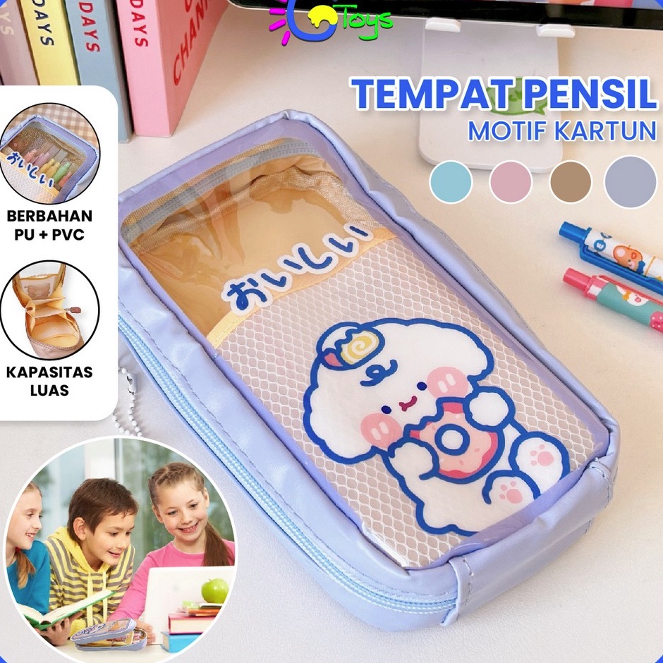 

ART C62V CRA61 Tempat Pensil Anak Transparan Motif Kartun Pencil Case Multifungsi Ala Korea Pouch Serbaguna Tempat Alat Tulis Tempat Pulpen Perlengkapan Sekolah