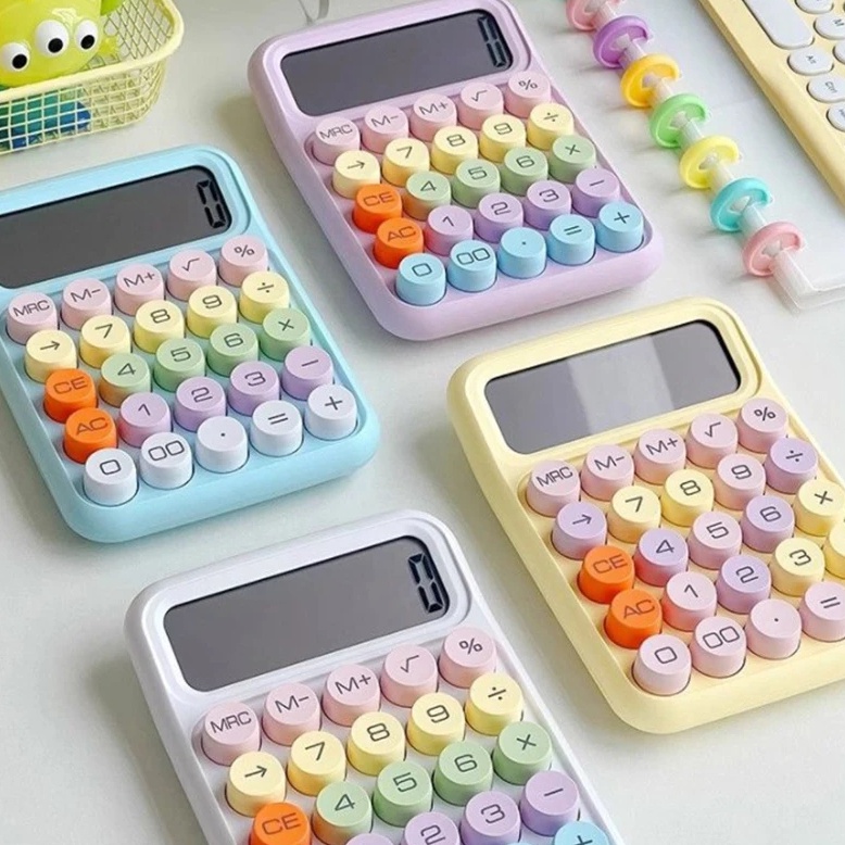 

ART G12X FREE BATERAI Kalkulator 12digit KINCIZEN KC 817Calculator Kawaii Bulat rainbow Korea kartun warna pastel keyboard Elektronik Desktop matematika pembelajaran finansial dan akuntan sekolah kantor murah unik lucu