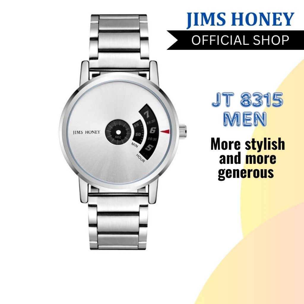Jims Honey JT 8315 FREE BOX - Jam Tangan Pria Jam Tangan Cowok Rantai High Class