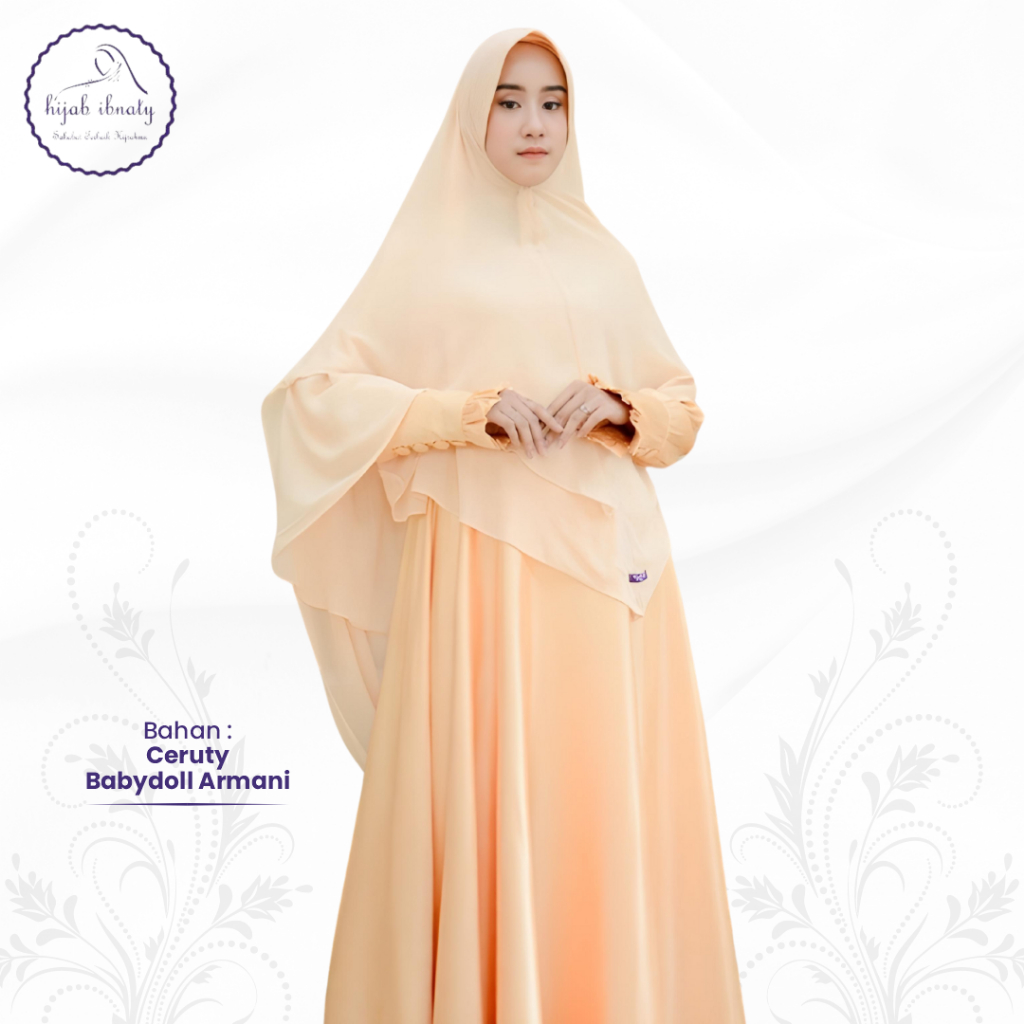 Khimar Ceruty Alishba Jilbab Instan Babydoll Premium Rempel 2 Layer Lembut Wanita Hijab Muslimah Can