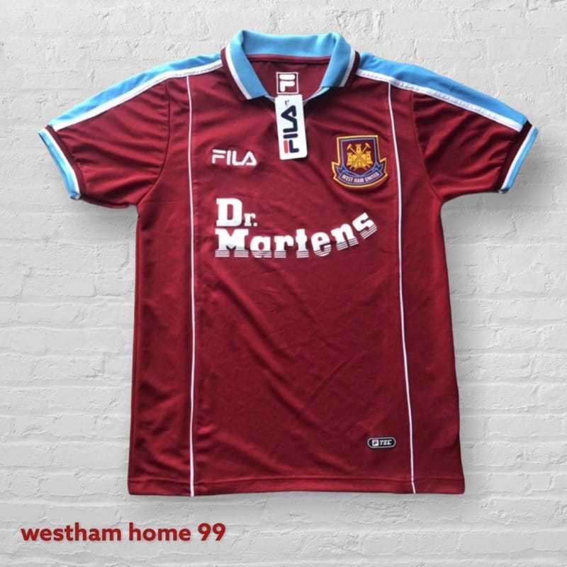 Jersey Retro Westham Home dan Away 1999 High Quality