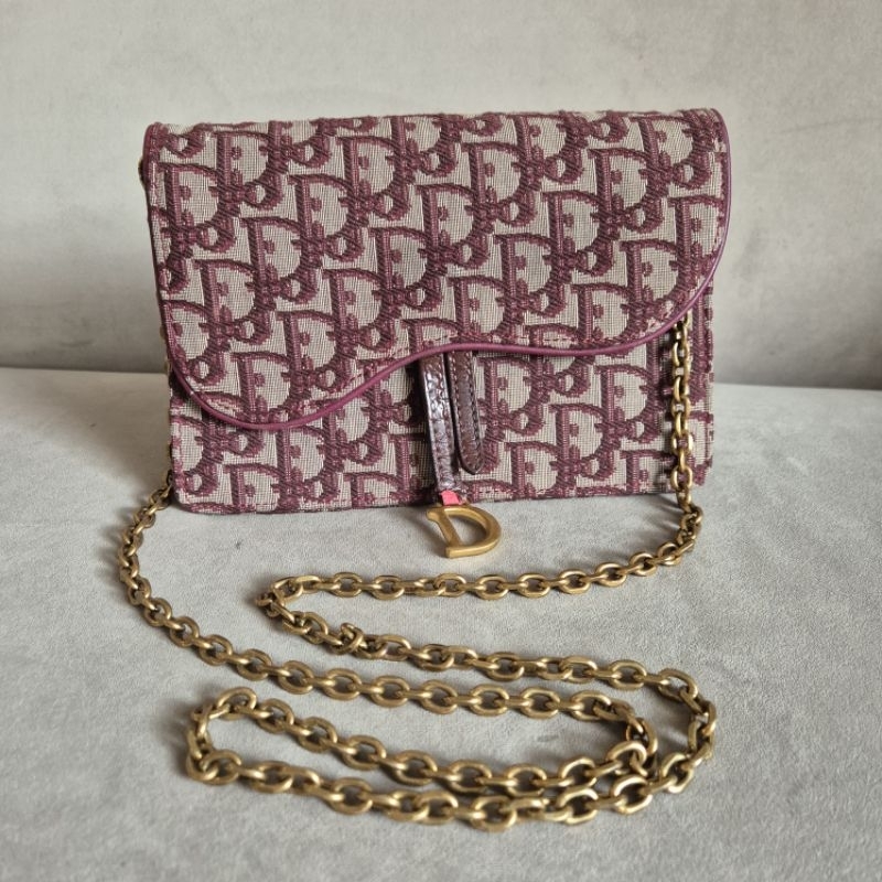 SALE Dior Saddle Canvas Burgundy