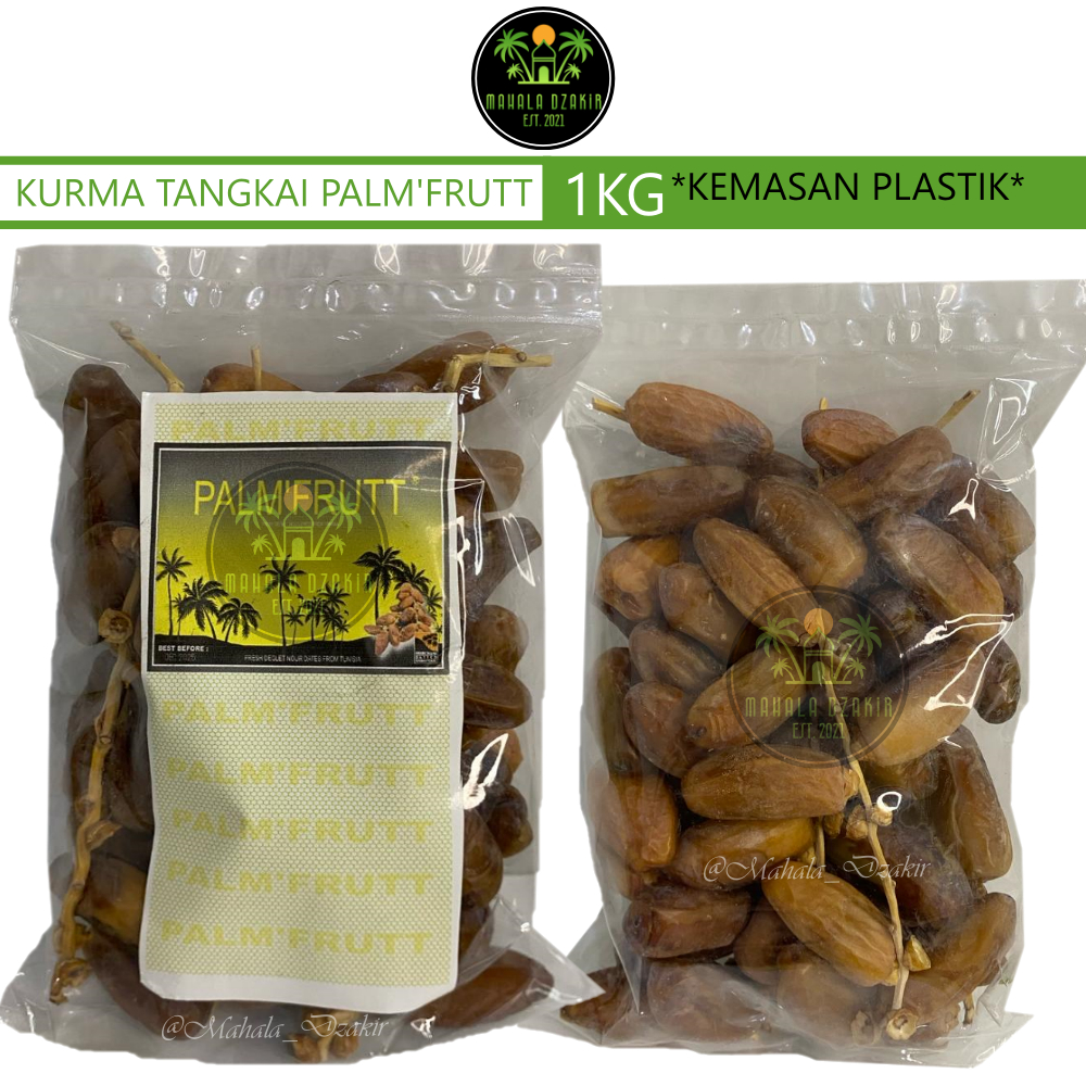 

KURMA TANGKAI PALM'FRUTT [1KG]/Kurma palm'frutt Premium Quality [KEMASAN PLASTIK TEBAL]