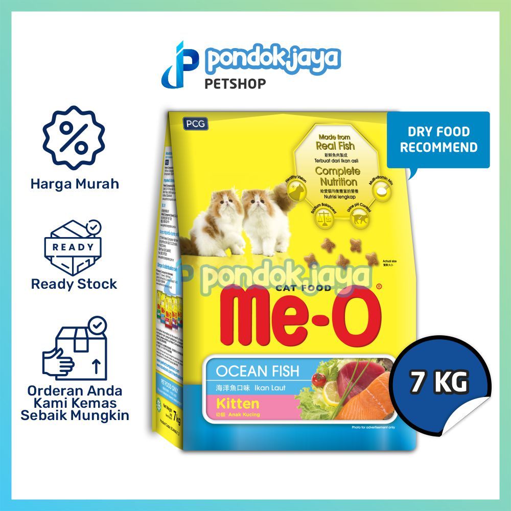 7kg Meo Kitten Ocean Fish Makanan Anak Kucing Dry Cat Food Me-o 7 KG Kering Kiten Persian Adult 1 Sa