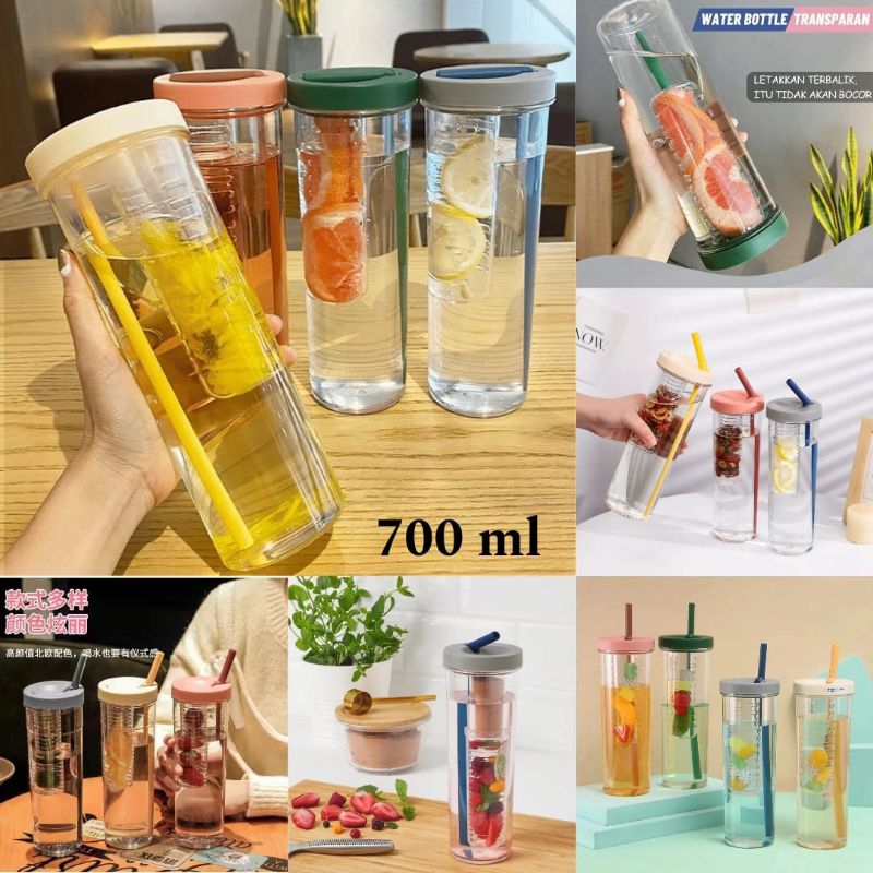 700 ML BOTOL INFUSED BUAH TEBAL SEDOTAN BOTTLE MINUM SARINGAN RASA