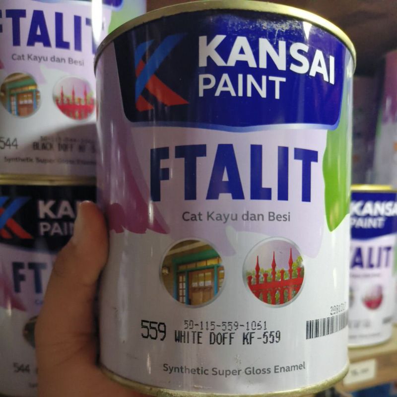 Cat Ftalit putih doff cat kayu besi 1kg