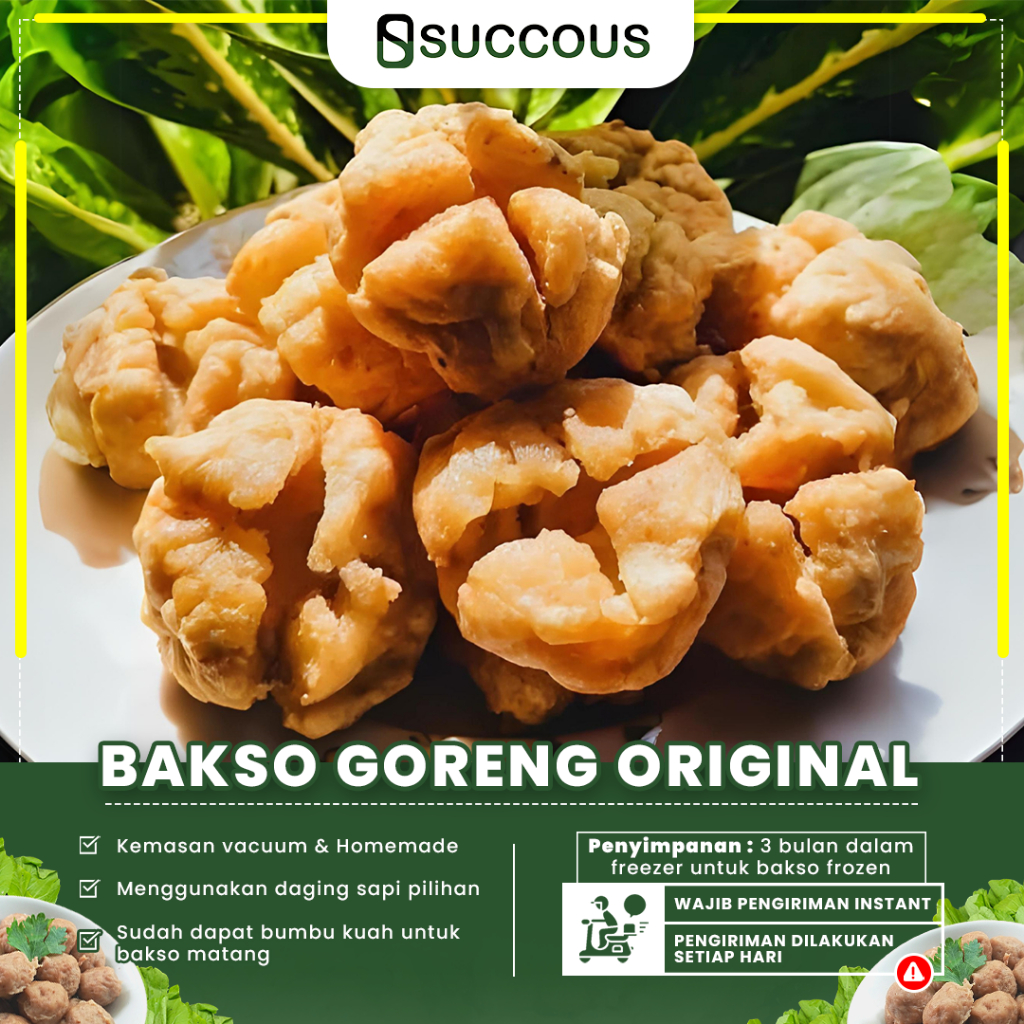 

Bakso Goreng Succous Baso Frozen Food Cemilan Enak Homemade Isi 4 Pcs Kemasan Praktis Instan Halal