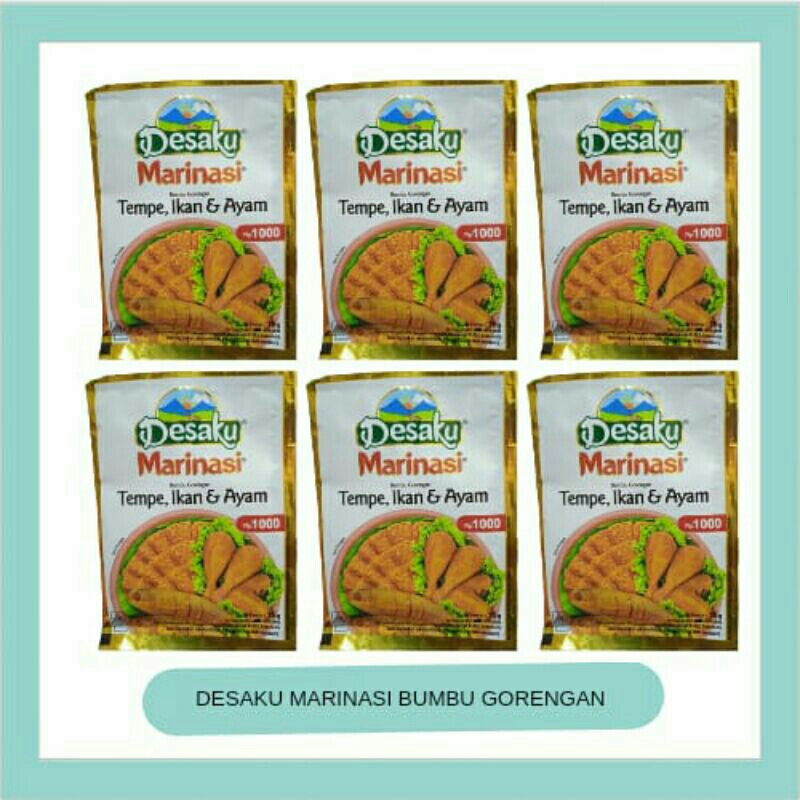 

Desaku Marinasi Bumbu Gorengan Tempe, Ikan, Ayam ( 1 renceng 12 Sachet)