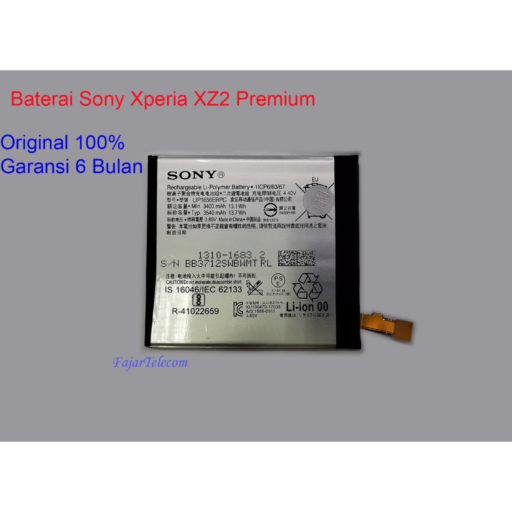 Baterai Sony Xperia XZ2 Premium H8116 XZ2 Premium Dual H8166 Original model LIP1656erpc