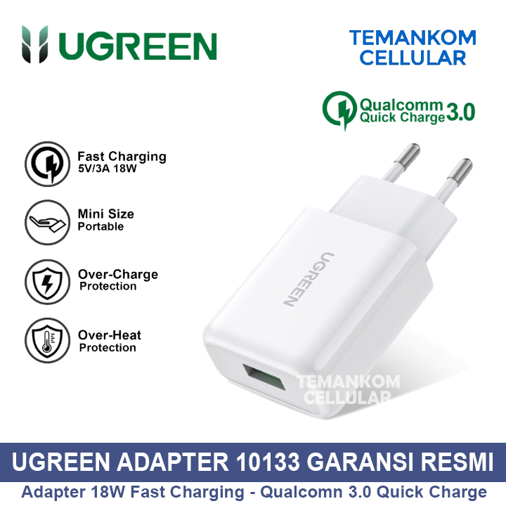 Adapter Ugreen 18W 10133 Fast Charging USB Port Charger Cas Pengecas ori Garansi RESMI