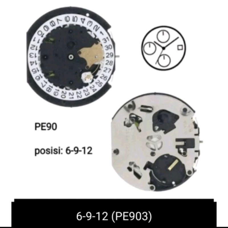 mesin jam tangan kaleng chrono PE902 original