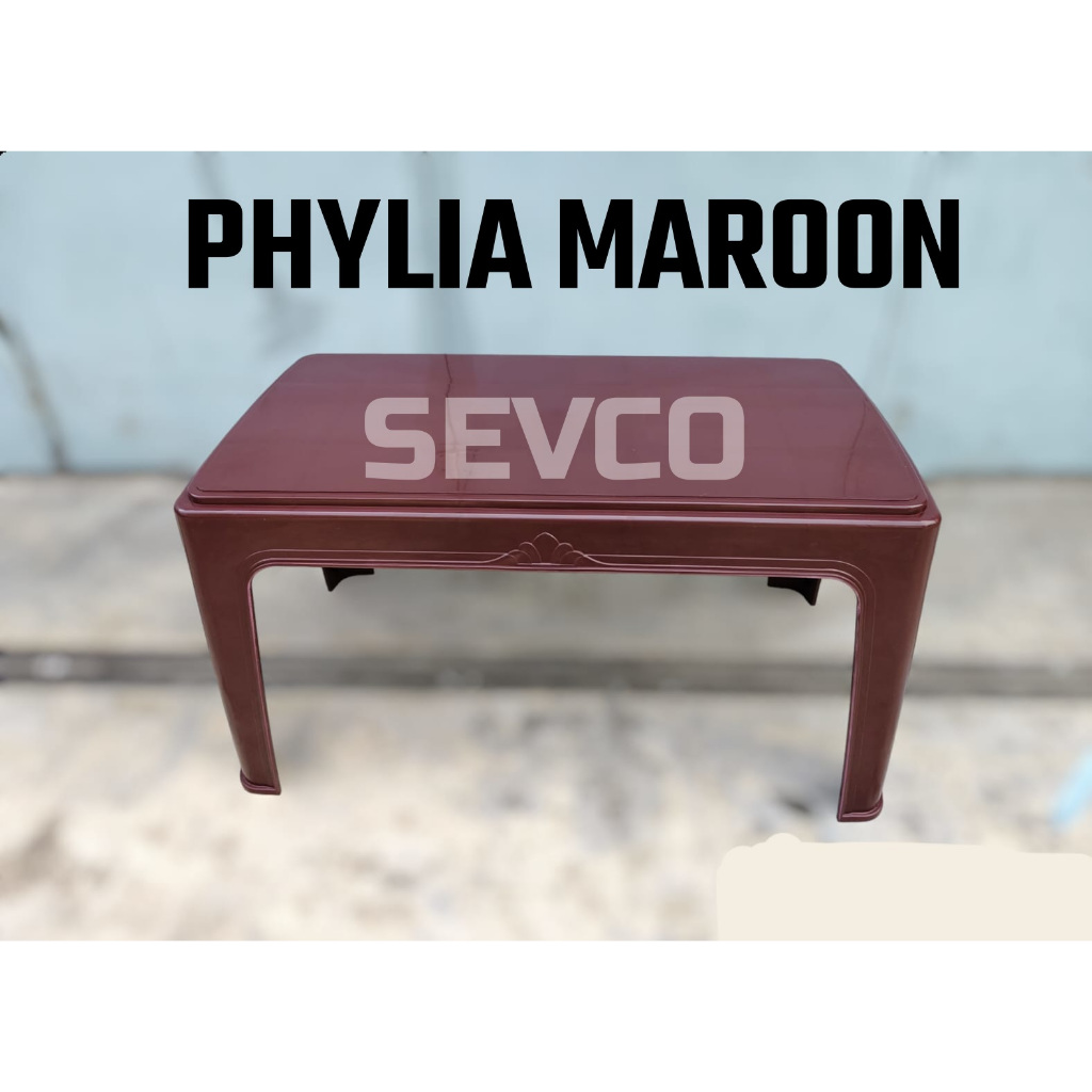MEJA PANJANG/ PENDEK PLASTIK PHYLIA MAROON