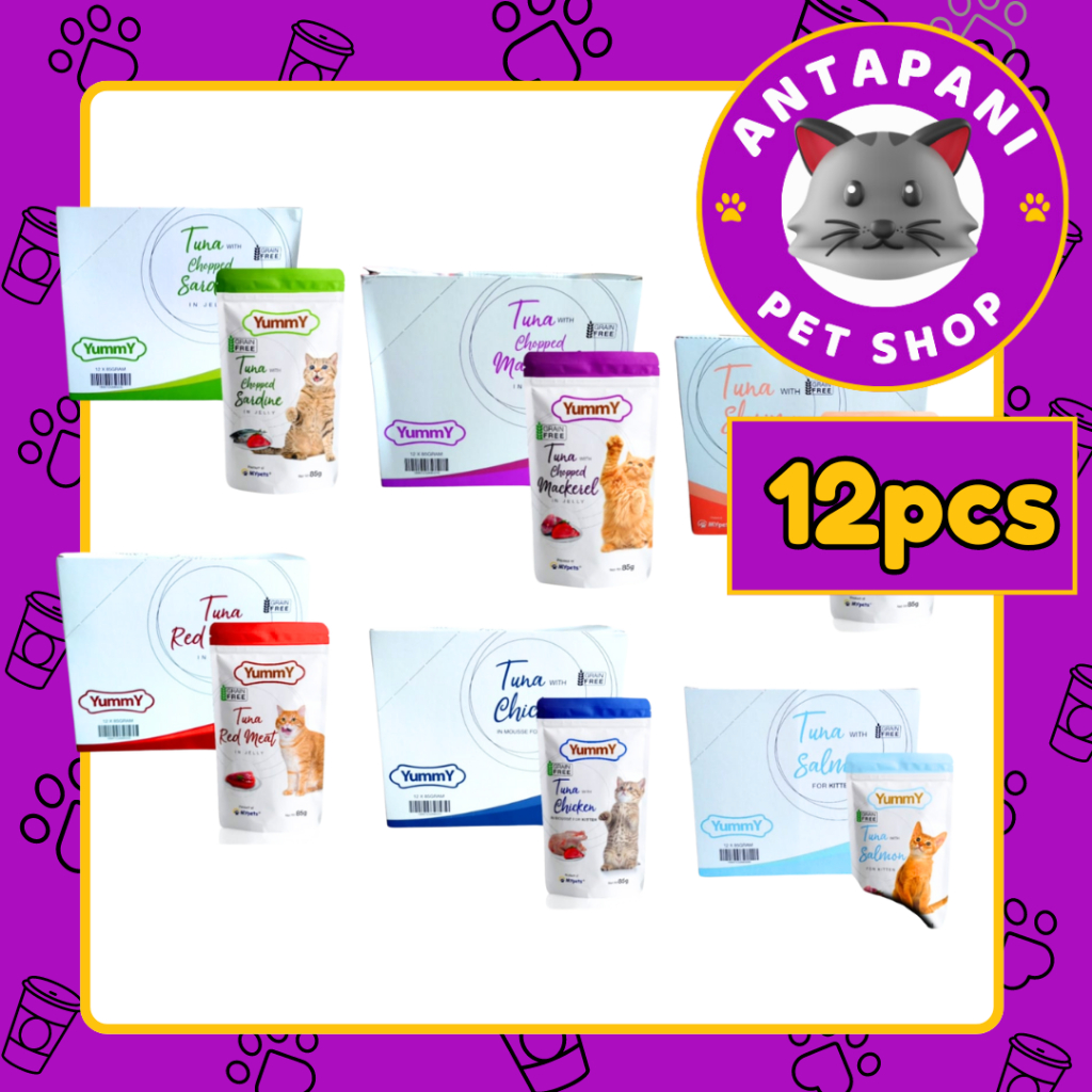 Yummy cat pouch 1 DUS ( isi 12 ) yummy cat wet food