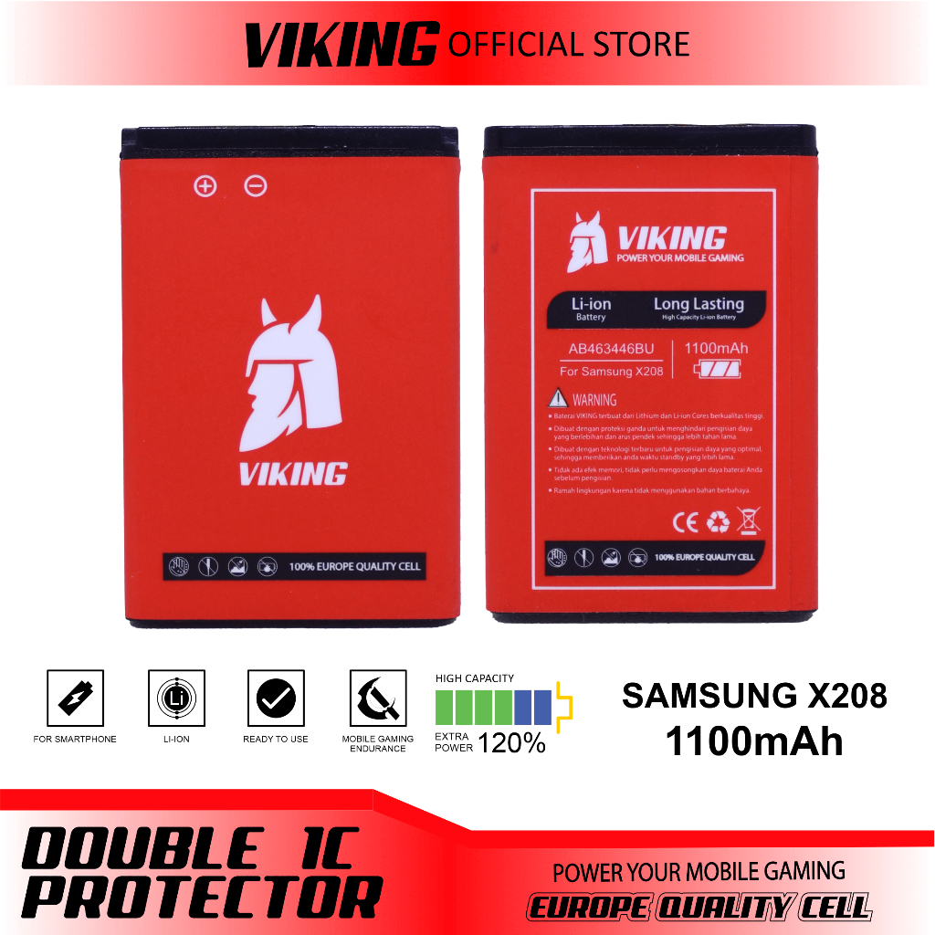 VIKING Baterai Samsung X200 - X208 - C3303 - E1272 Double Power