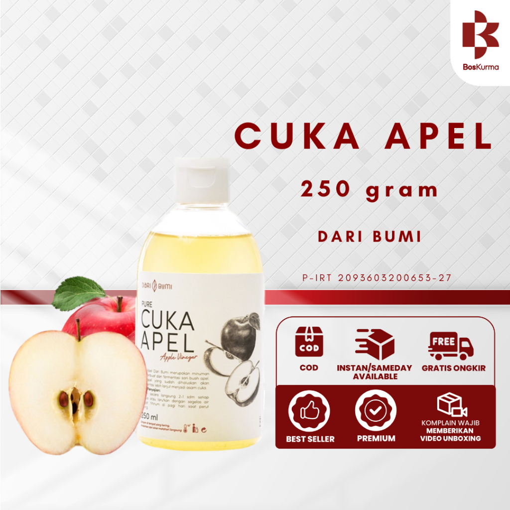 

Cuka Apel DARI BUMI 250 ml - Apple Cider Vinegar Original