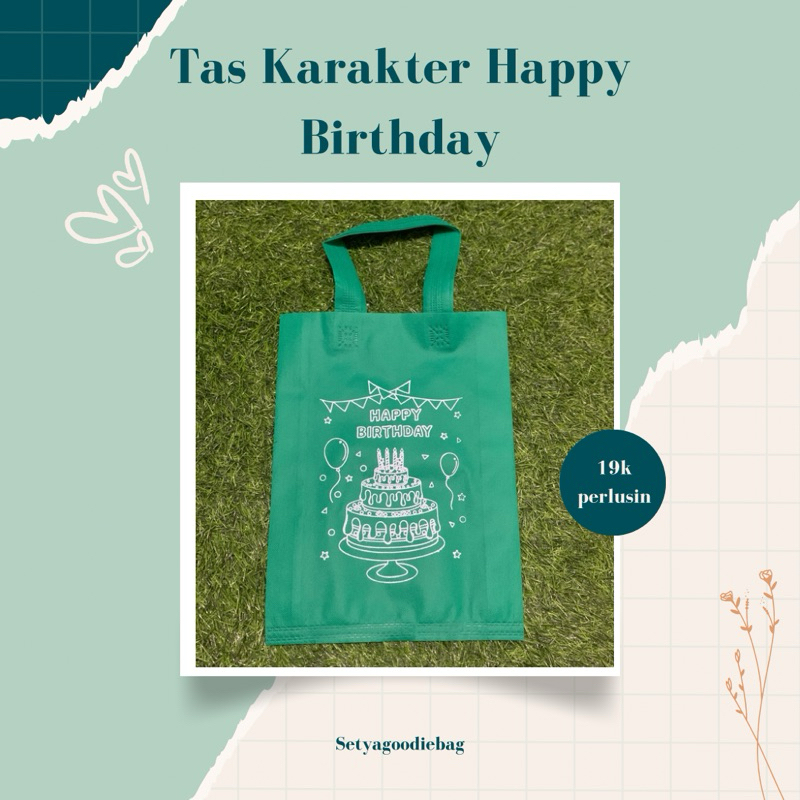 

Tas Karakter Souvenir Happy birthday 25x35cm
