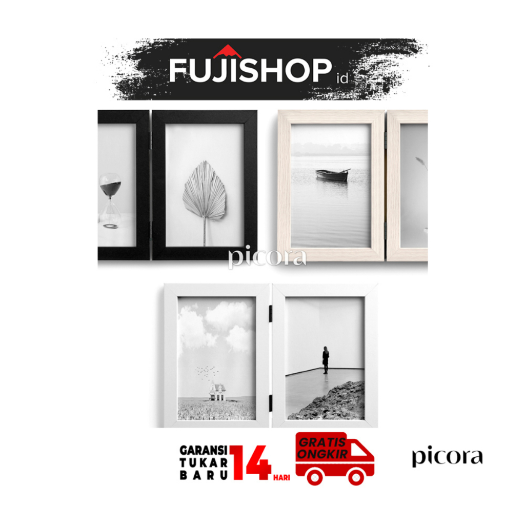 Picora Alto 4R Lipat (10x15cm x2) Bingkai Foto Lipat Frame Pigura