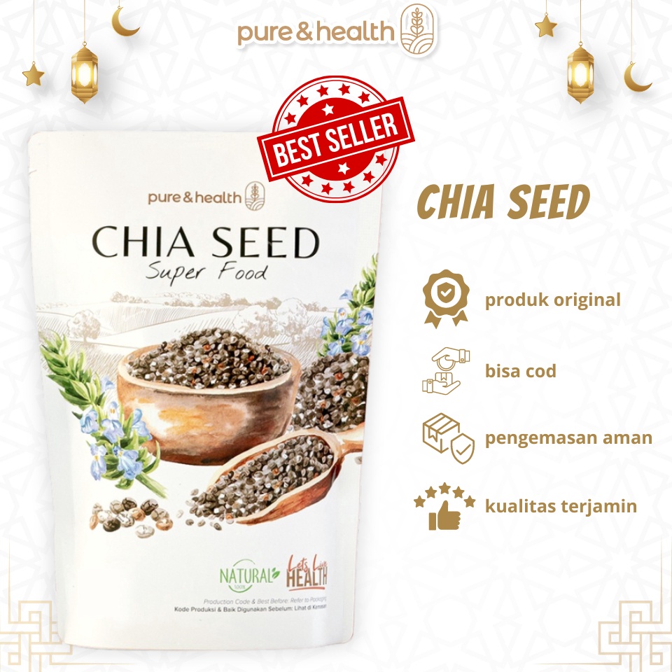 

Chia Seed Organik 1 Kg Black Chiaseed Diet Original Natural Super Food