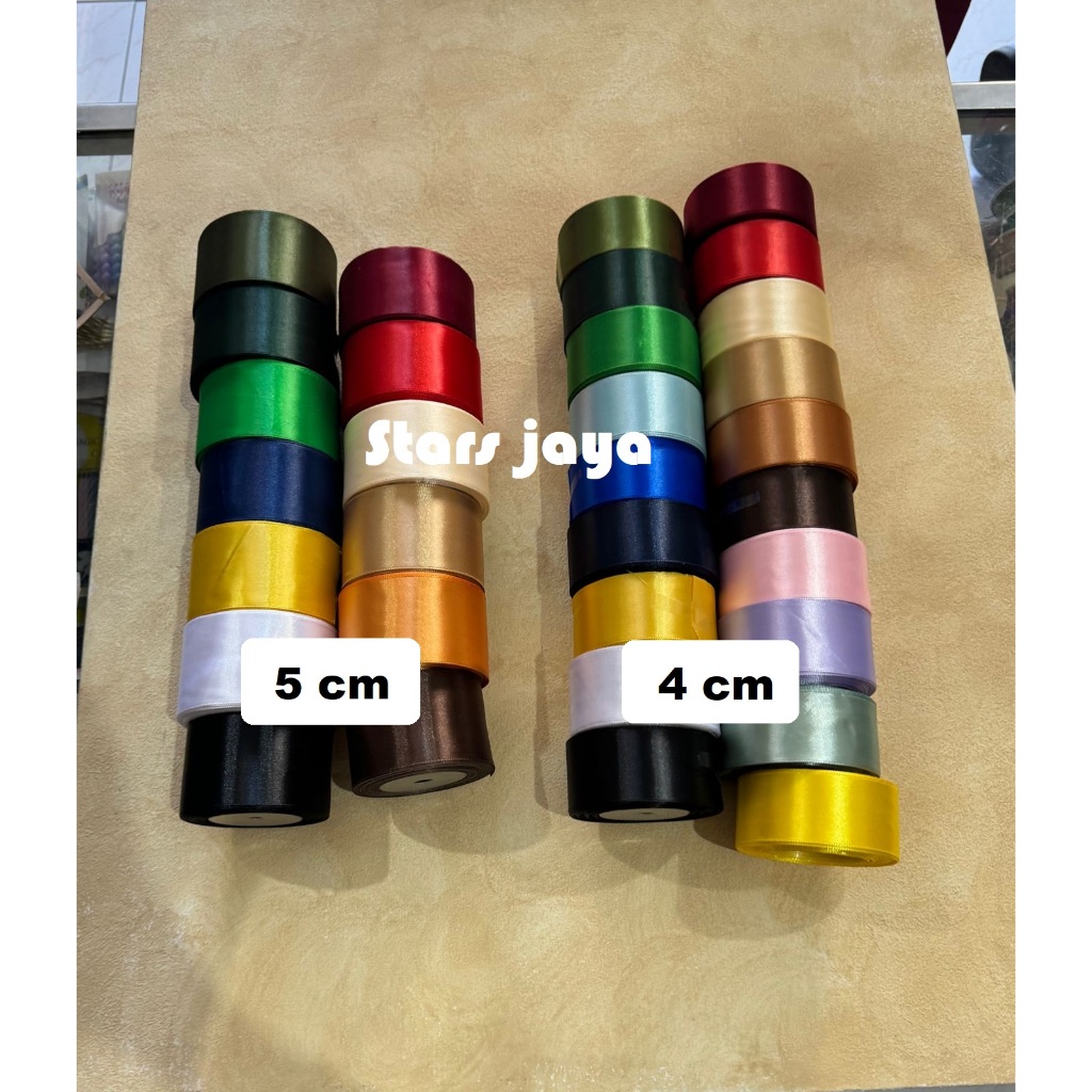 

Pita Satin Ukuran 4 cm, Pita 5 cm, Pita Kado, Pita Besar, Pita Dekorasi, Pita hias