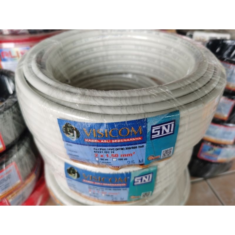 Kabel nym 2x1.5mm kabel visicom sni lmk panjang 25 meter