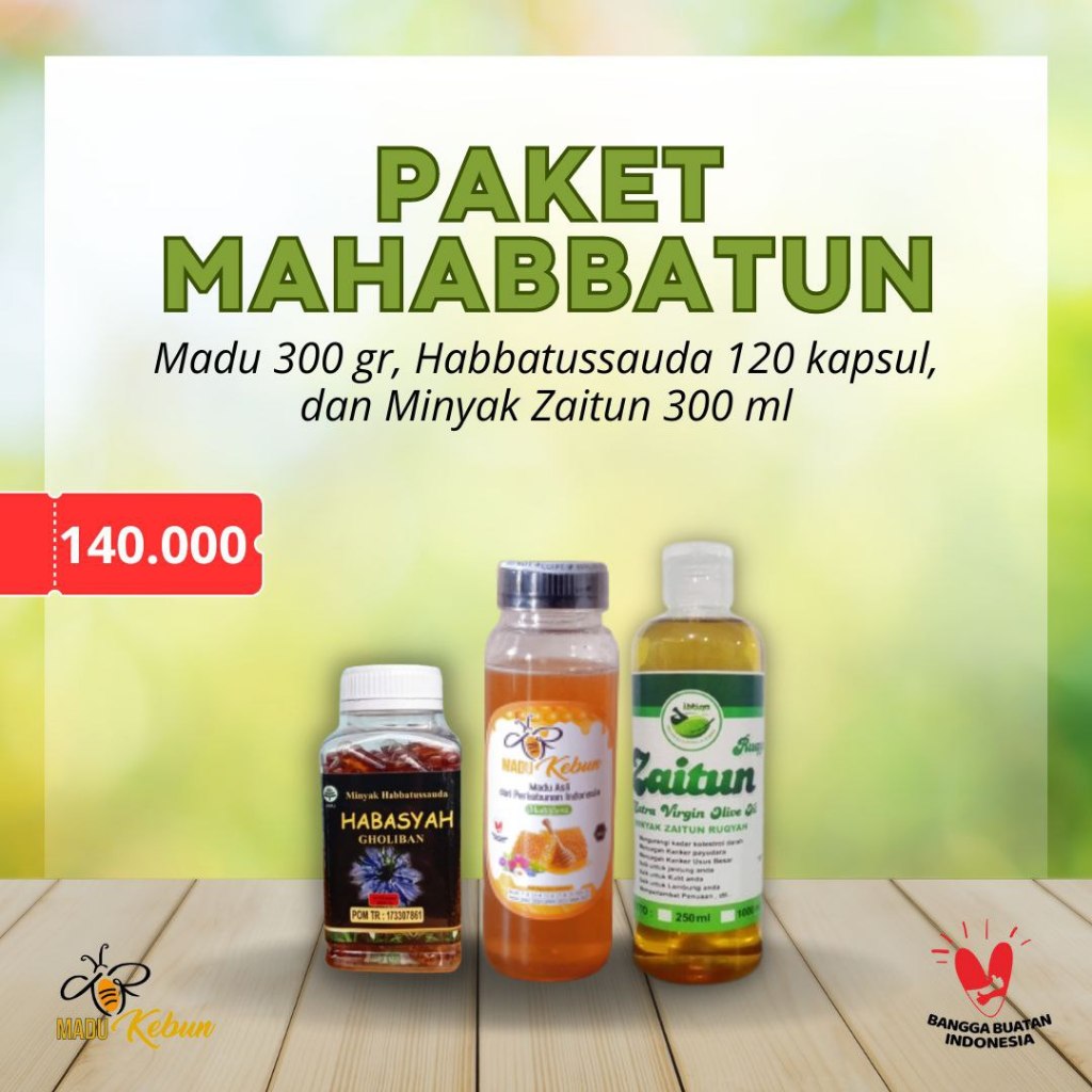 

PAKET HERBAL LENGKAP (madu, habbatussauda, minyak zaitun)