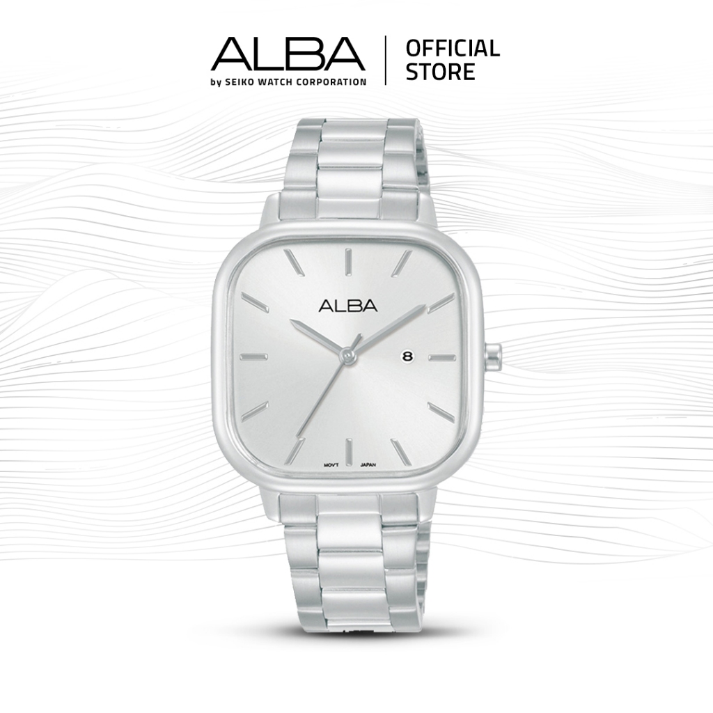 Alba Fashion Jam Tangan Wanita AH7BZ5 / AH7BZ5X1 Quartz Silver White Dial Stainless Steel Strap Watc