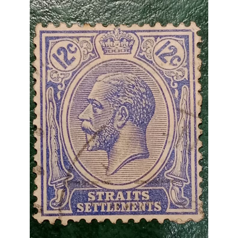 

Prangko Straits settlements 12c king George V tahun 1922 USED