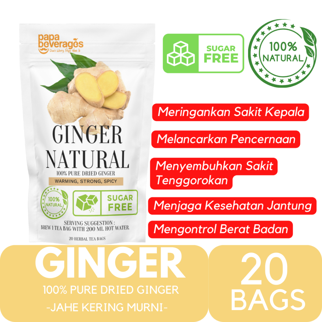 

TEH JAHE | GINGER TEA : Teh Jahe Murni | 20 Bags