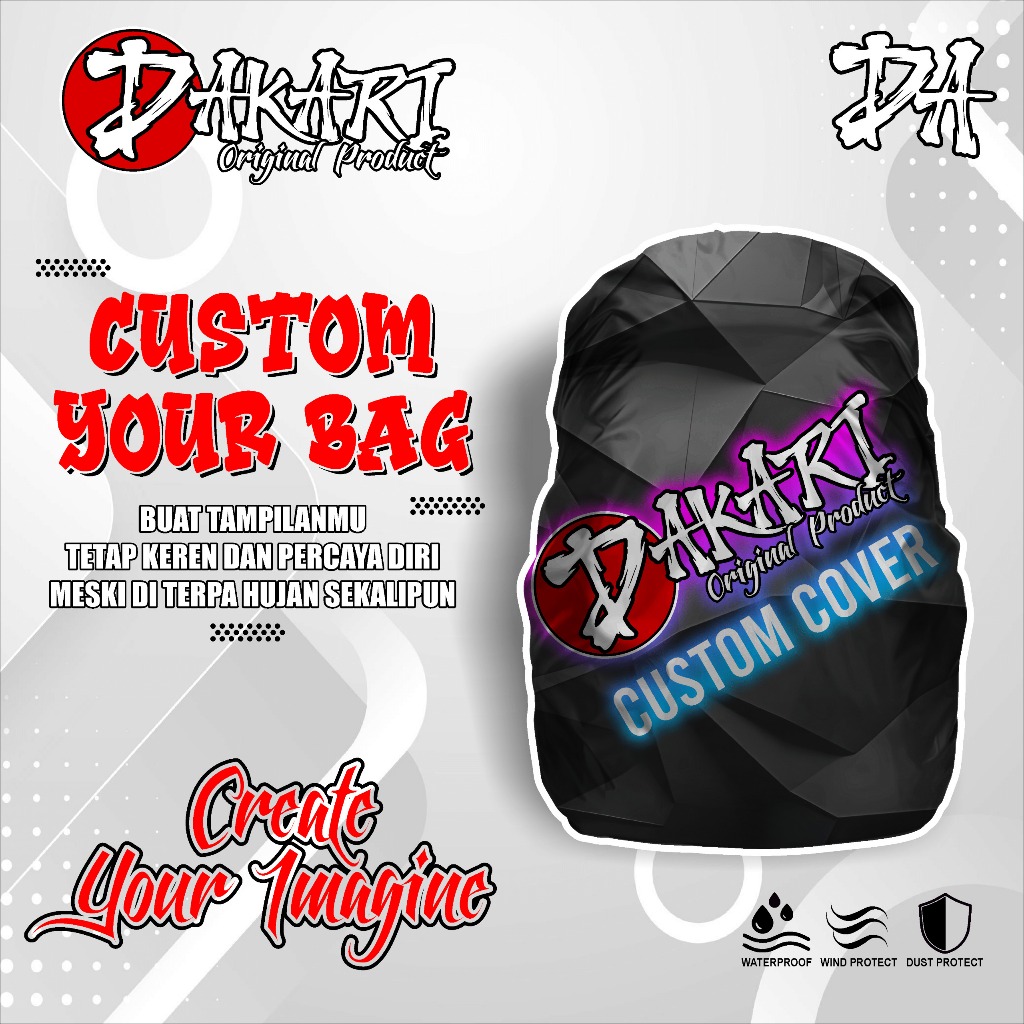 Cover Bag Rain Cover Tas Waterproof Pelindung Ransel Anti Air Original full printing 25-35 liter / C