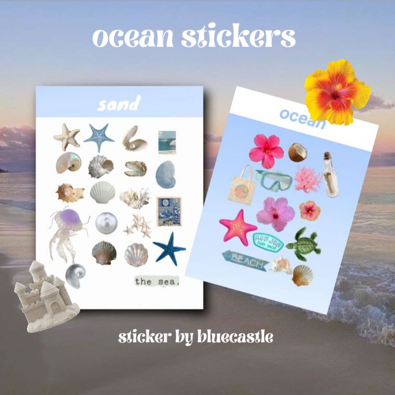 

sticker ocean untuk dekorasi scrapbook album journal case laptop etc