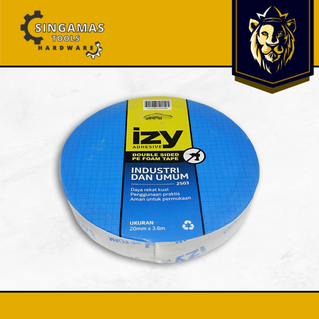 IZY Double Tape 20mm x 3,6m Putih - Double Sided PE Foam Tape