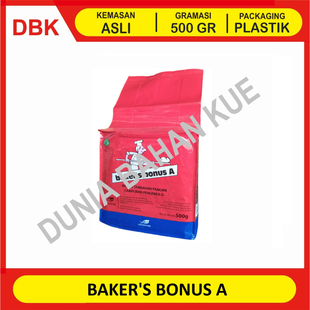 

BREAD IMPROVER BAKERS BONUS A 500 GR / PENGEMBANG PELEMBUT ROTI