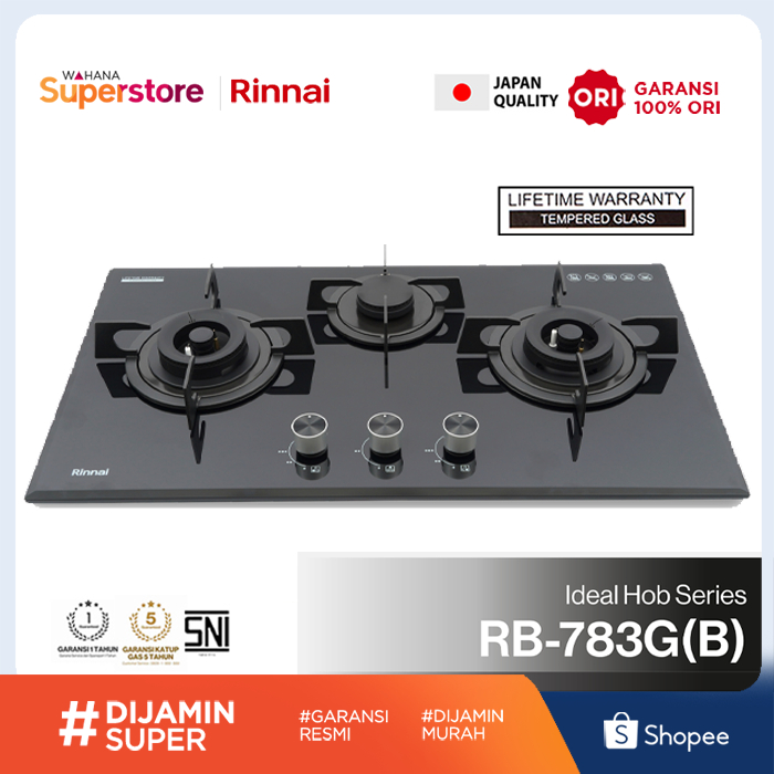 Rinnai Kompor Tanam 3 Tungku - RB-783G(B)