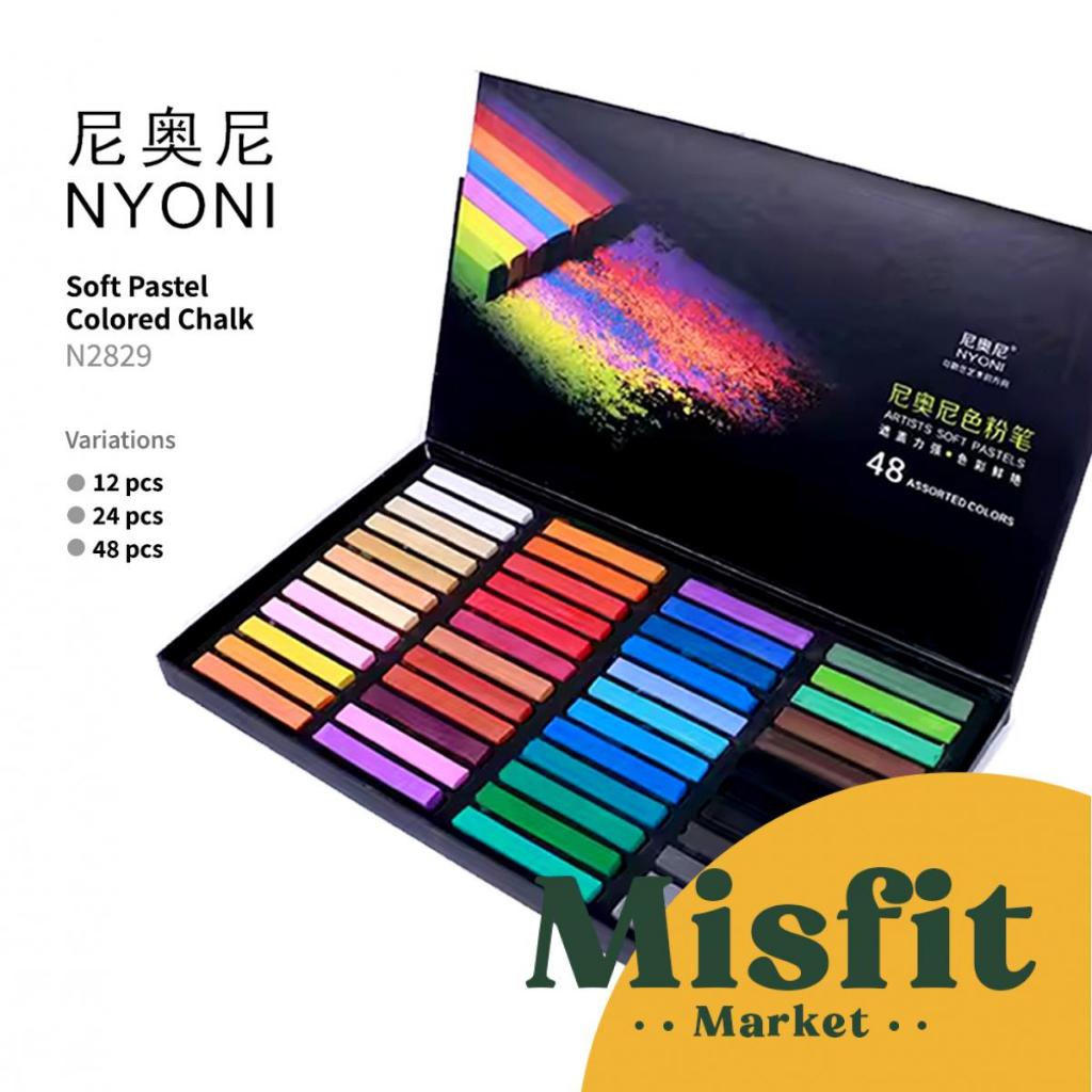 

NYONI N2829 Soft Pastel Colored Chalk Crayon Set of 12/24/48 Krayon Warna
