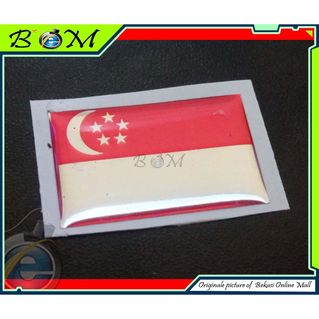 

Sticker stiker Timbul bendera singapore singapur singapura 3x2 cm