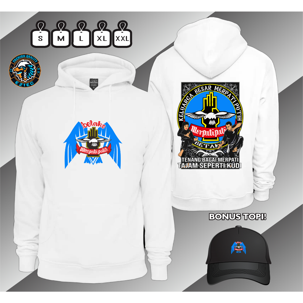 HOODIE JUMPER DESAIN KELUARGA BESAR MERPATI PUTIH TENANG BAGAI MERPATI TAJAM SEPERTI KUDI GRATIS TOP