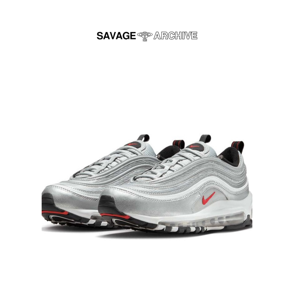 NIKE WMNS AIR MAX 97 OG METALLIC SILVER/UNIVERSITY RED