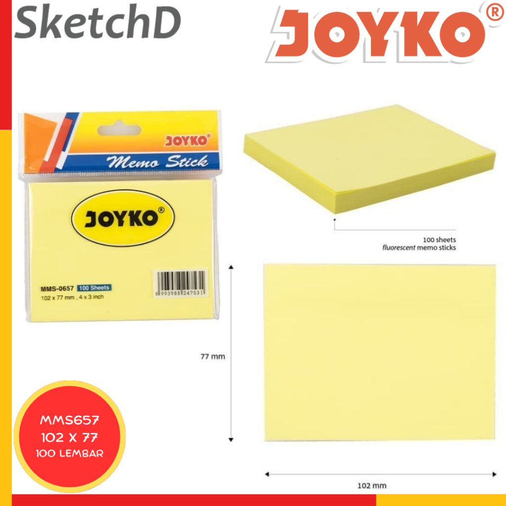 

Memo Kertas Tempel Joyko MMS 657 Sticky Notes 100 lbr 105 x 75