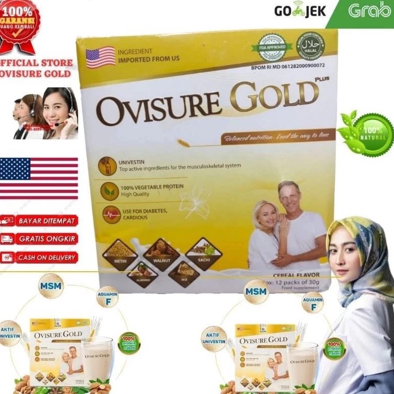 

Mega Max PROMO Ovisure Gold Milk Original USA 12Sachet Susu Tulang Sendi Mencegah Osteoporosis Pengroposan Tulang Susu Ovisure Gold Original