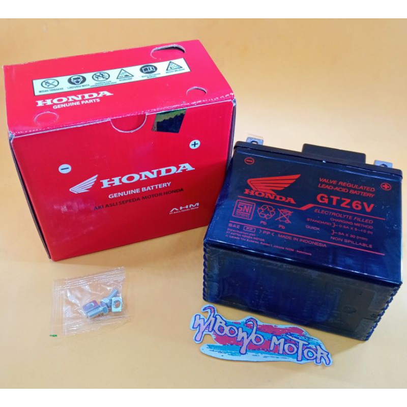 AKI ACCU BATTERY FULL KERING GTZ6V 12V 6A HONDA AKI MOTOR SATRIA FU VARIO 125 VARIO 150 PCX 125/150 