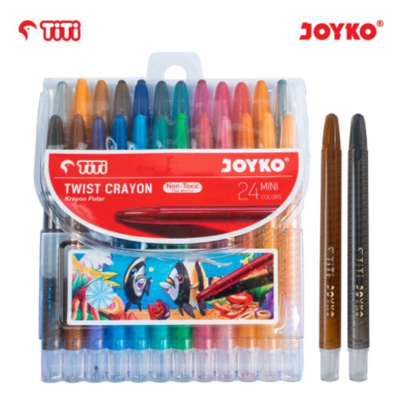 

KODE O7J9 Crayon Putar TiTi JOYKO MINI 24 Warna TWCR24