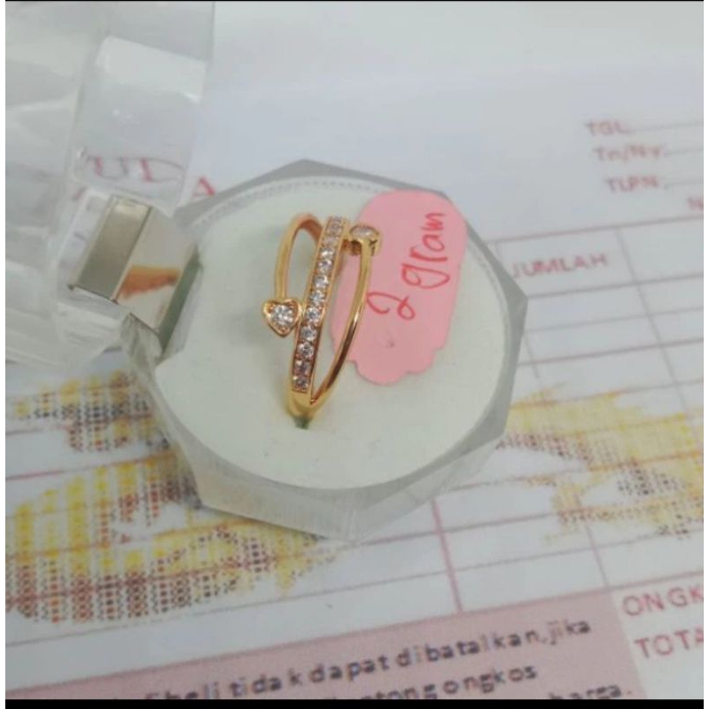 cincin 2 gram lapis mas muda 18 karat ada surat