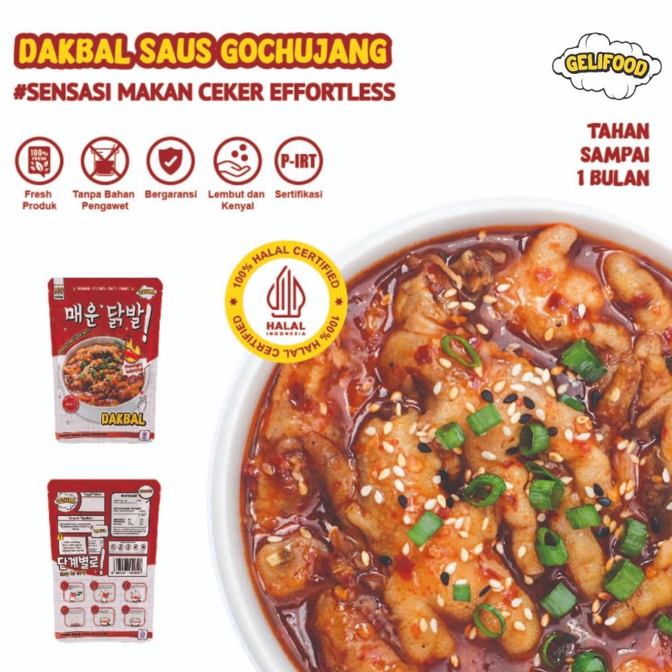 

Lariz GELI FOOD Dakbal Ceker Tanpa Tulang Saus Gochujang 18 gr