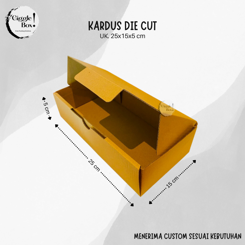 

Kardus Die Cut baru uk. 25x15x5 cm