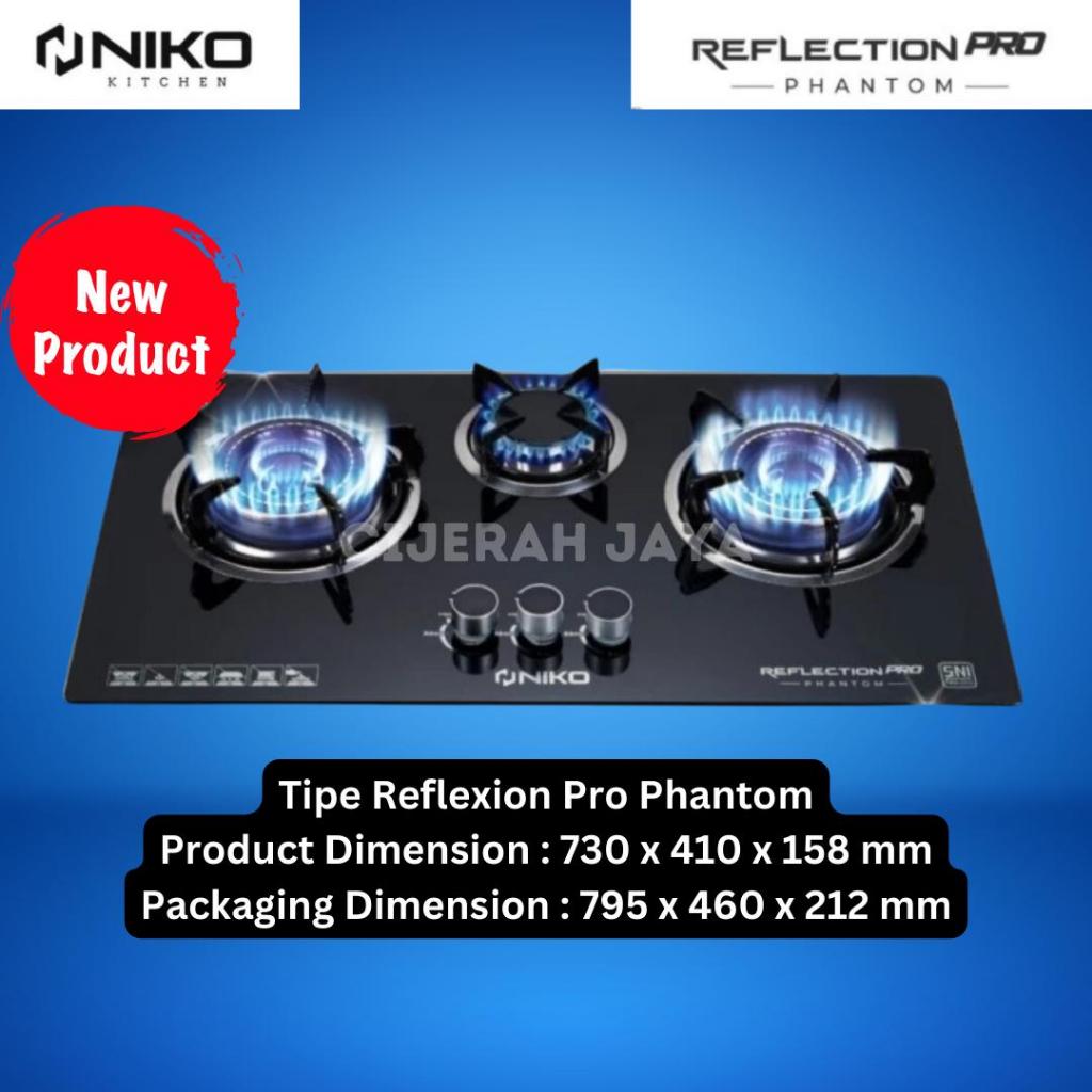 NIKO KOMPOR GAS TANAM NIKO 3 TUNGKU REFLECTION PRO PHANTOM TEMPERED GLASS / KOMPOR TANAM NIKO 3 TUNG