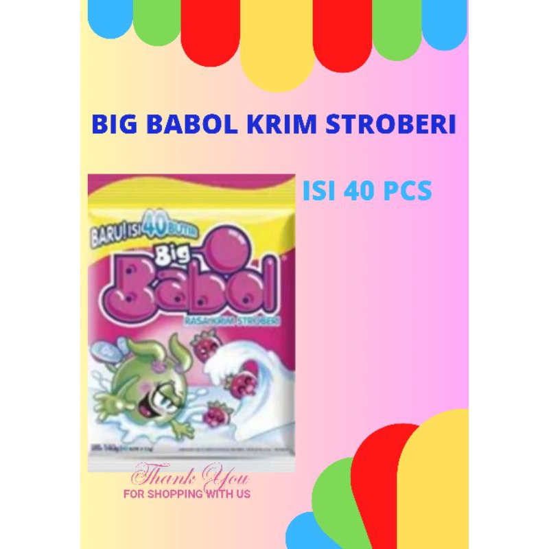 

Big Babol rasa Krim Stroberi 140gr (isi 40 butir)