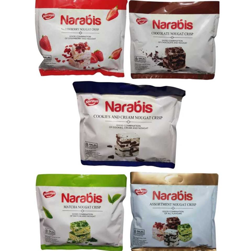 

Check Here NARAYA NARABIS Strawberry Matcha Chocolate Cookies Cream Assortment Nougat Crisp 2g